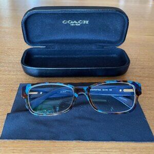 COACH EYEGLASSES FRAMES HC 6078 5337 Teal Confetti 52[]16 + CASE/Cloth LIKE NEW